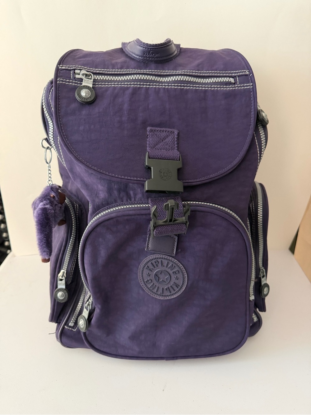 Kipling Deep Purple Nylon Rolling Backpack